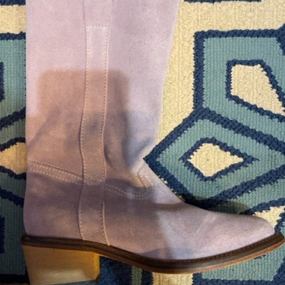 Vintage late 1990's / Y2K lavender / lilac suede western boots - Size 6 - Picture 13 of 16